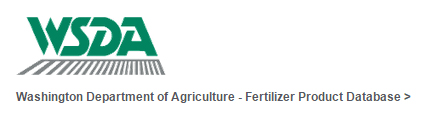 Washington Department of Agriculture Fertilizer Products