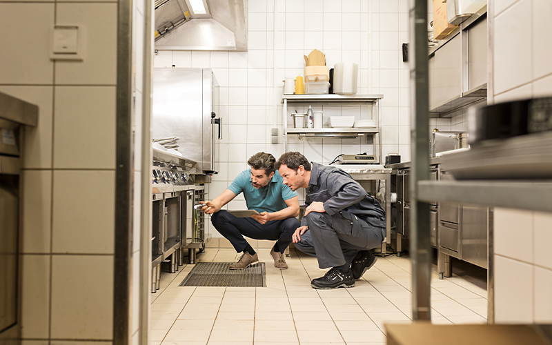 professional inspection with customer