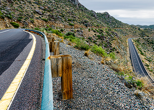 Guardrail, AZ 89 near Granite Mountain Memorial Trail