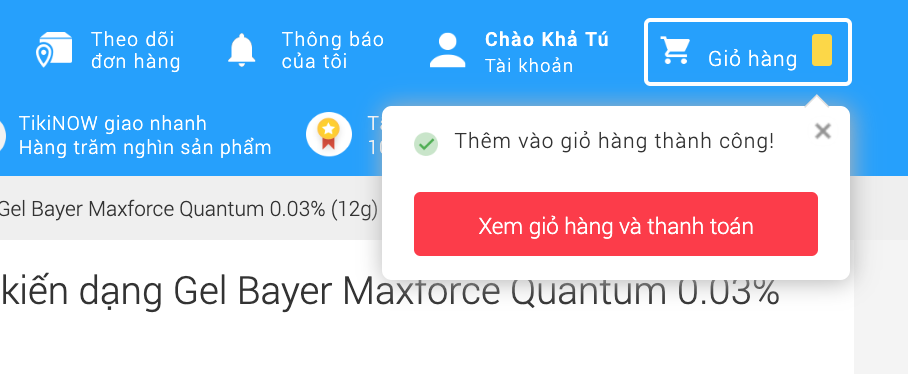 Bước 4.1: Kiểm tra giỏ hàng